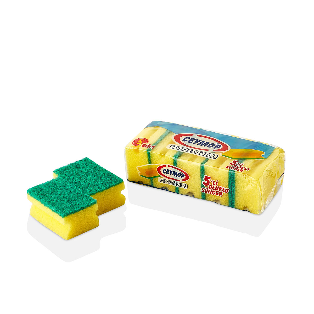 BULAŞIK SÜNGERİ OLUKLU 5`Lİ CEYMOP